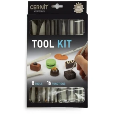 Image de CERNIT CE906C Kit de 8 outils en plastique pour pâte poloymère 16 embouts différents un maximum créations