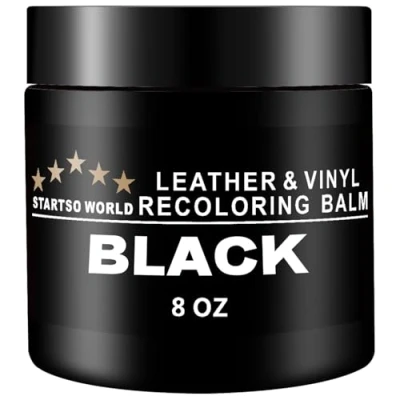 Image de STARTSO WORLD Kit de Rénovation pour Cuir 200ml, Ensemble Restauration Noir Meubles, Canapés, Sièges d&#039;Auto Teinture et Peinture Éraflé Décoloré