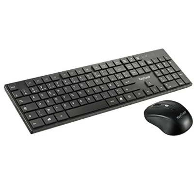 Image de KEYOUEST Clavier + Souris Slim Sans fil 800 à 1600 DPI Noir