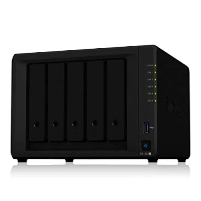 Image de Synology DS1522+ 5 Baies Solution NAS de Bureau 5x3,5/2,5&quot; SATA HDD/SSD, 2X M.2 2280 NVMe SSD, 8GB RAM Noir