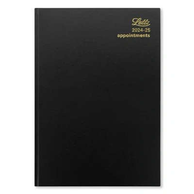 Image de Letts of London Agenda scolaire 2024/2025 format A4 1 jour par page Avec rendez vous Noir