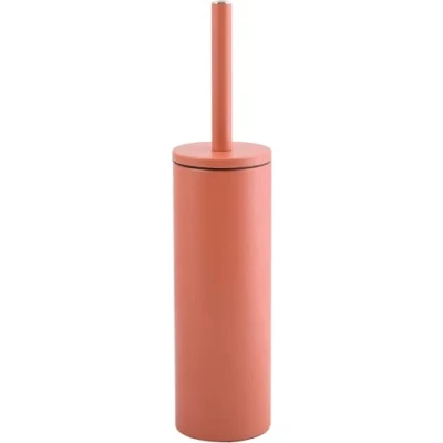 Image de Spirella, Brosse WC avec Support Acier, Modèle Akira, tête Interchangeable et d&#039;un Pot en Acier Solide, Récipient hygiénique, Toilette fermée, à Poser, Terre Cuite, Rouge