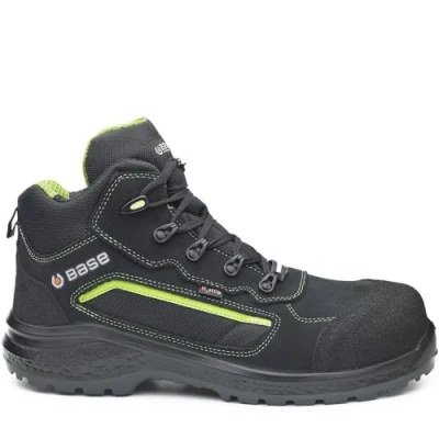 Image de Base Protection, Be Powerful Top Botte de Sécurité pour Femmes et Hommes, Noir Vert, Taille 39