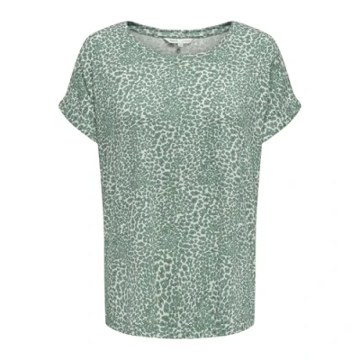Image de ONLY Onlmoster AOP S/S Top Noos JRS Haut Classique à Coupe Droite avec Manches Courtes pour l&#039;été, Vert Chinois, M Femmes