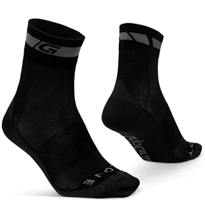 Image de GripGrab Mixte Fahrradsocken Wool Socks Chaussettes de cyclisme en laine mérinos, Noir Noir, L EU