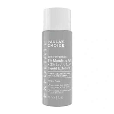 Image de Paula&#039;s Choice SKIN PERFECTING 6% Mandelic Acid + 2% Lactic AHA Exfoliant Réduit Visiblement les Rides et Ridules avec Acide Mandélique &amp; Lactique Tous Types de Peaux 30 ml