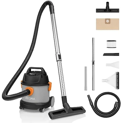 Image de Zeegma ZONDER Pro Compact Aspirateur Sec et Humide, Aspirateur Industriel 1000W, Récipient 6 L, Buse de Nettoyage des Tissus d&#039;ameublement Tapis, Fonction Soufflage
