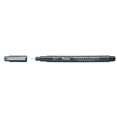Image de Pentel S20P Pointliner Feutre Technique encre à Pigments Pointe 0, 1 mm Noir