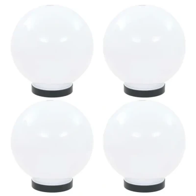 Image de vidaXL 4x Lampes à LED sous Forme de Boule Sphérique Eclairage Solaires d&#039;Allée Lumière Jardin Patio Terrasse Cour Balcon Chemin 20 cm PMMA