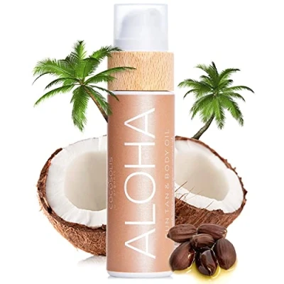 Image de COCOSOLIS ALOHA accélérateur de bronzage Huile bronzante activateur bio à la noix coco pour un naturel intense chocolat Six huiles naturelles