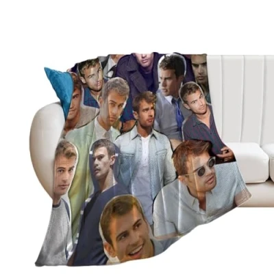 Image de QapLWczK Belle couverture Theo James en flanelle polaire ultra douce élégante pour chambre à coucher, salon, canapé, chaude toutes les saisons, 203,2 x 152,4 cm