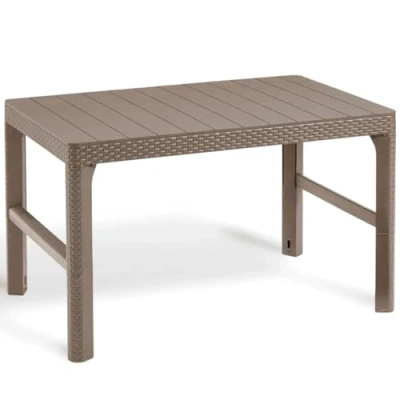 Image de Keter Allibert 232296 Table Basse 2 en 1 Effet Osier Beige/Cappuccino