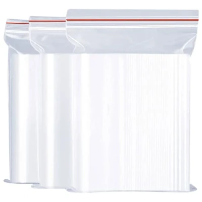 Image de Sacs Plastique Transparents Refermables, Sachet Zip Réutilisable Résistants et Durables congélation Multi usages, Sac sous vide pour conserver, organiser, Rangement Frigo 20X25cm 100 pièces