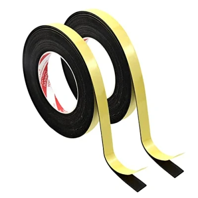 Image de 2 Rouleaux Bande étancheite Adhésive pour Fenetre, de Joint en Mousse, Calfeutreur Les Porte et Fenêtres avec Forte Adhérence 10m (L) x 15mm (W) 1mm (H)