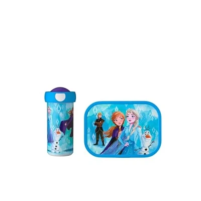 Image de Mepal Set Déjeuner Campus pour Enfants avec Tasse et Panier repas L&#039;école Lavable au Lave vaisselle Sans BPA 300 ml + 750 Frozen 2