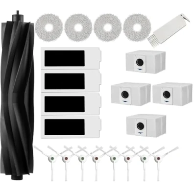 Image de JoyBros Accessoires pour Ecovacs Deebot T20 Omni, T20e 1 Brosse Principale en Caoutchouc, 4 Filtres HEPA, Lingettes, 8 Brosses latérales, Sacs à poussière