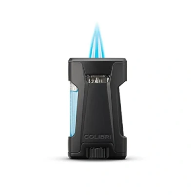 Image de Briquet Colibri Rebel Jet Flame Allume Cigare et Cigarettes à Double Résistant au Vent Fonctionne avec du Butane (Non Inclus) Coffret Cadeau élégant Garantie de Deux Ans