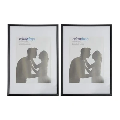 Image de relaxdays Cadres photo, lot de 2, format DIN A4, passe partout 15x20 cm, picture frame à poser ou suspendre, noir
