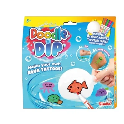 Image de Simba Doodle and Dip Réalisez Vos Propres Tatouages Aquatiques 8 stylos Magiques et Bloc de coloriage pour Les Enfants à partir 5 Ans, 105953088