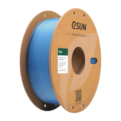 Image de eSUN Filament PLA+ 1.75mm, d’Impression 3D PLA Plus, Précision Dimensionnelle +/ 0.03mm, Bobine de 1KG (2.2 LBS) pour Imprimantes 3D,Bleu Azur