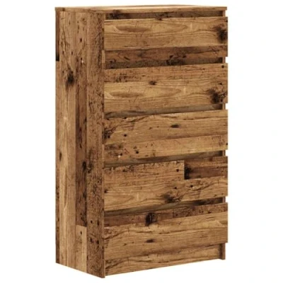 Image de vidaXL Commode Vieux Bois 60x36x103 cm d&#039;ingénierie, Coffre, Commode, Armoire avec tiroirs, coffres, commodes, de Rangement