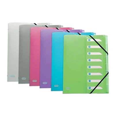 Image de OXFORD Trieur Extensible 8 Compartiments Hawaï A4 Couverture Polypro Translucide Coloris Assortis