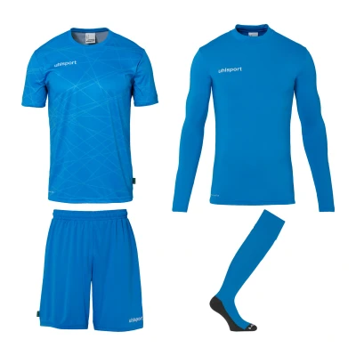 Image de uhlsport Prediction Torwart Set Ensemble Maillot, Bleu Fluo, 164 cm Mixte