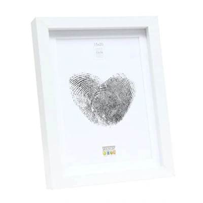 Image de Deknudt Frames S40AK1 Cadre Photo Basic avec Passe Partout Moulure Haute en Bois/MDF Blanc 15 x 20 cm