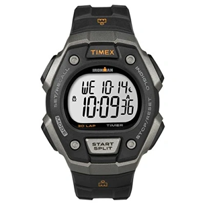 Image de Timex Homme T5K821 Quartz Digitale Deux Fuseaux Horaires/Alarme/Eclairage/Chronomètre/Temps intermédiaires Noir Plastique