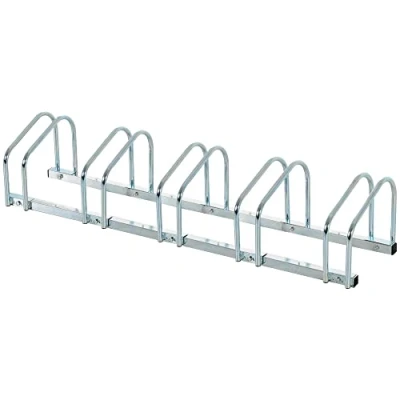 Image de HOMCOM Râtelier 5 vélos range support rangement vélo à pneu 65 mm dim. 145L x 33l 27H cm acier argent