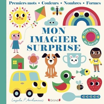 Image de Mon imagier surprise Livre animé tout carton avec des volets en feutrine et un miroir Bébé dès 1 an