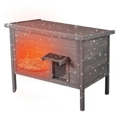 Image de VEVOR Maison pour Chat d&#039;Extérieur, 870x535x690 mm, Niche Chats en Bois, Résistante aux Intempéries, Isolation Mousse, Toit Ouvert, Porte à Rabat PVC, Cabane Abri Plusieurs Sauvages