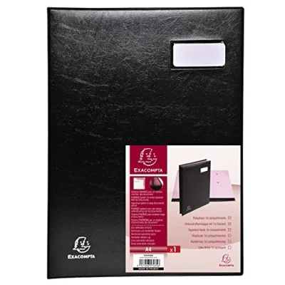 Image de Exacompta 654465E Parapheur 16 compartiments couverture en PVC expansé Noir