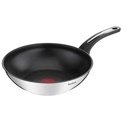 Image de Tefal Emotion Poêle wok 28 cm, Revêtement antiadhésif, Garantie 10 ans, Base épaisse pour une diffusion de chaleur homogène, Design élégant, Poignée robuste, Induction, Indicateur cuisson E3001904