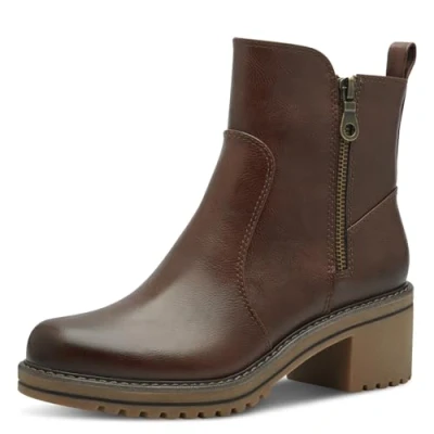 Image de MARCO TOZZI Bottines Zippées pour Femme 2 25430 43 Botte Tendance, Châtain, 41 EU