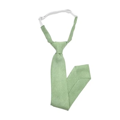 Image de DB Dickie Bow Cravate élastique de luxe en coton mélangé vert sauge, taille unique
