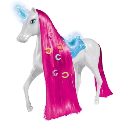 Image de Simba Steffi Love Licorne Lumineuse Corne et Selle Lumineuses 7 Accessoires Inclus pour Poupées Mannequins de 29cm 104663641, Rose