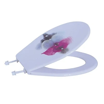 Image de MSV Abattant WC PP Borneo Blanc &amp; Rose Charnières PS