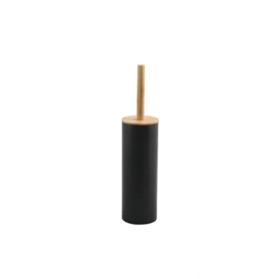 Image de Spirella Brosse WC avec Support Acier &amp; Bambou Adonis Gris Noir Mat Poils résistants en Silicone