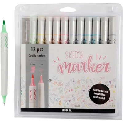 Image de DYNABOOK BTO NOTEBOOKS Colortime 37380 Sketch Double Marker 12 pièces 1 mm / 2 5 Largeur de trait Multicolore