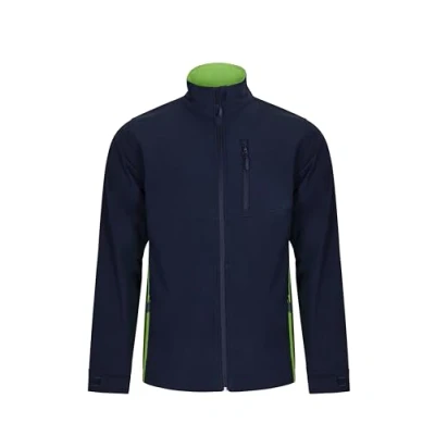 Image de VELILLA Blouson Soft Shell Bicolore, Bleu Marine et Vert Citron, L Mixte