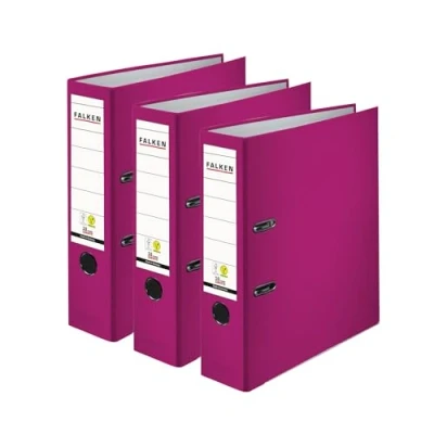 Image de Falken Lot de 3 classeurs en polypropylène Couleur mûre végétalien Fabriqué Allemagne Largeur 8 cm Classeur plastique Format A4