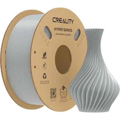 Image de Creality Hyper PLA Filament 1.75mm, Conçu pour Impression 3D à Grande Vitesse, 1KG Bobine en Carton, Précision Dimensionnelle +/ 0.03 mm, Compatible avec Imprimantes FDM (Gris)
