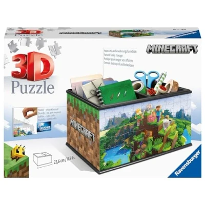 Image de Ravensburger Puzzle 3D Boite de rangement Pot à crayons Minecraft A partir 8 ans 216 pièces numérotées assembler sans colle Accessoires finition inclus 11286