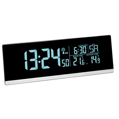 Image de TFA Dostmann 60.2548.01 Multi Color Réveil numérique sans Fil avec Changement de Couleur et température extérieure (Noir)
