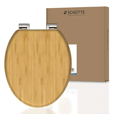 Image de SCHÜTTE abattant WC Bamboo Avec frein de chute en bambou massif bois durable Très grande résistance au poids, testée jusqu&#039;à 150 kg