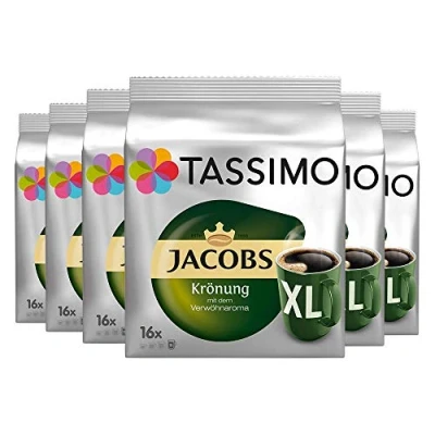 Image de Tassimo Jacobs Krönung, Rainforest Alliance Vérifié, Lot de 5, 5 x 16 T Discs