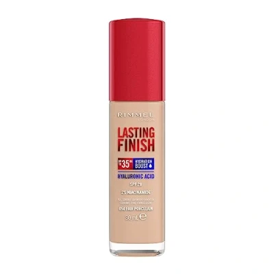 Image de Rimmel London Lasting Finish jusqu&#039;à 35h, 050 Fair Porcelain, fond de teint, longue tenue, hydratant, formule vegan, couvrance totale, 30 ml