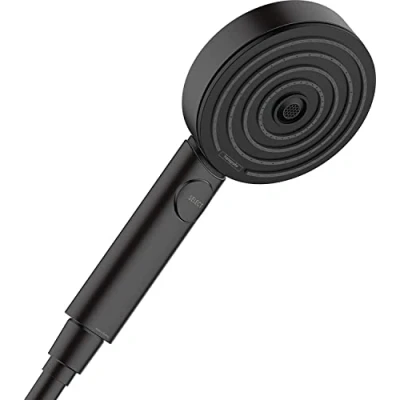Image de Hansgrohe, 3 types de jet, blanc mat, Pommeau douche Pulsify Select S, douchette à main 105mm diamètre, (Relaxation), 24110700