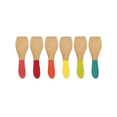Image de Pebbly NBA021 Set de 6 spatules à raclette Multico, Multicolore, 13 cm